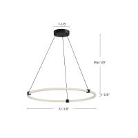 LED Pendant by Kuzco Lighting - Bruni Collection, Black Finish - PD24732-BK