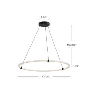 LED Pendant by Kuzco Lighting - Bruni Collection, Black Finish - PD24748-BK