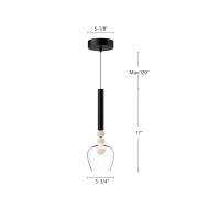 LED Pendant by Kuzco Lighting - Rise Collection, Black/Clear Finish - PD30501-BK/CL
