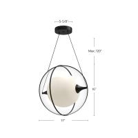 LED Pendant by Kuzco Lighting - Aries Collection, Black Finish - PD76716-BK