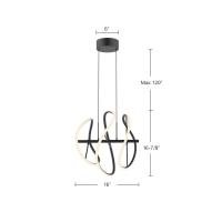 LED Pendant by Kuzco Lighting - Collide Collection, Black Finish - PD96416-BK