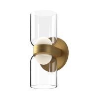 LED Wall Sconce by Kuzco Lighting - Cedar Collection, Brushed Gold/Clear Finish - WS52511-BG/CL