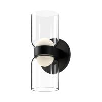 LED Wall Sconce by Kuzco Lighting - Cedar Collection, Black/Clear Finish - WS52511-BK/CL
