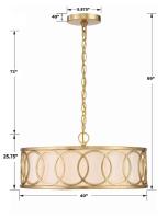 Six Light Chandelier by Crystorama - Graham Collection, Antique Gold Finish - 287-GA