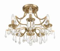 Five Light Semi Flush Mount by Crystorama - Cedar Collection, Vibrant Gold Finish - 5930-VG-CL-MWP
