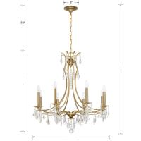 Eight Light Chandelier by Crystorama - Cedar Collection, Vibrant Gold Finish - 5938-VG-CL-MWP