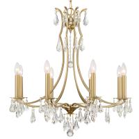 Eight Light Chandelier by Crystorama - Cedar Collection, Vibrant Gold Finish - 5938-VG-CL-MWP