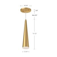 LED Pendant by Kuzco Lighting - Mina Collection, Brushed Gold Finish - 401214BG-LED