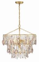 Three Light Pendant by Crystorama - Elsa Collection, Antique Gold Finish - ELS-7103-GA