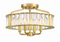 Four Light Semi Flush Mount by Crystorama - Farris Collection, Aged Brass Finish - FAR-6000-AG