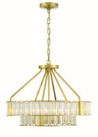 Six Light Chandelier by Crystorama - Farris Collection, Aged Brass Finish - FAR-6006-AG
