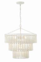 Three Light Pendant by Crystorama - Tiana Collection, Matte White Finish - TIA-7103-MT