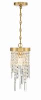 One Light Pendant by Crystorama - Winfield Collection, Antique Gold Finish - WIN-210-GA-CL-MWP