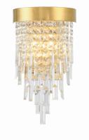 Two Light Wall Sconce by Crystorama - Winfield Collection, Antique Gold Finish - WIN-212-GA-CL-MWP