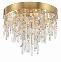 Four Light Flush Mount by Crystorama - Winfield Collection, Antique Gold Finish - WIN-213-GA-CL-MWP