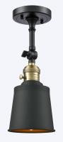 LED Wall Sconce by Innovations - Franklin Restoration Collection, Black Antique Brass Finish - 203SW-BAB-M9-BK-LED
