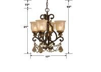 Four Light Mini Chandelier by Crystorama - Norwalk Collection, Bronze Umber Finish - 7504-BU-GT-MWP