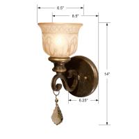 One Light Wall Sconce by Crystorama - Norwalk Collection, Bronze Umber Finish - 7501-BU-GT-MWP