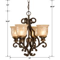 Four Light Mini Chandelier by Crystorama - Norwalk Collection, Bronze Umber Finish - 7404-BU