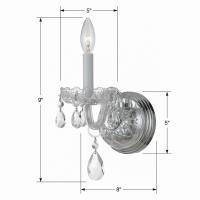 One Light Wall Sconce by Crystorama - Traditional Crystal Collection, Polished Chrome Finish - 1031-CH-CL-MWP