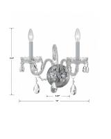 Two Light Wall Sconce by Crystorama - Traditional Crystal Collection, Polished Chrome Finish - 1032-CH-CL-MWP