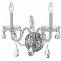 Two Light Wall Sconce by Crystorama - Traditional Crystal Collection, Polished Chrome Finish - 1032-CH-CL-MWP