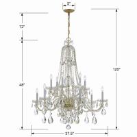 12 Light Chandelier by Crystorama - Traditional Crystal Collection, Polished Brass Finish - 1112-PB-CL-MWP