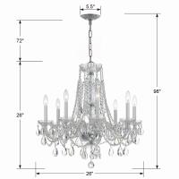 Eight Light Chandelier by Crystorama - Traditional Crystal Collection, Polished Chrome Finish - 1138-CH-CL-MWP