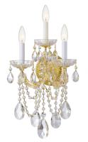 Three Light Wall Sconce by Crystorama - Maria Theresa Collection, Gold Finish - 4423-GD-CL-MWP