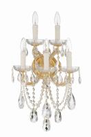Five Light Wall Sconce by Crystorama - Maria Theresa Collection, Gold Finish - 4425-GD-CL-MWP