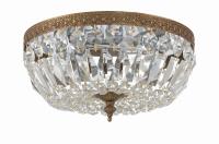 Three Light Flush Mount by Crystorama - Waltham Collection, Olde Brass Finish - 712-OB-CL-MWP