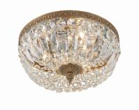 Three Light Flush Mount by Crystorama - Waltham Collection, Olde Brass Finish - 712-OB-CL-MWP