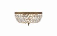 Three Light Flush Mount by Crystorama - Waltham Collection, Olde Brass Finish - 712-OB-CL-MWP