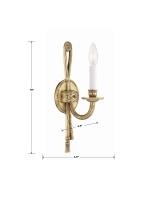 One Light Wall Sconce by Crystorama - Lexsi Collection, Olde Brass Finish - 651-OB