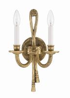 Two Light Wall Sconce by Crystorama - Lexsi Collection, Olde Brass Finish - 650-OB