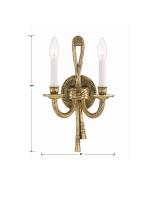 Two Light Wall Sconce by Crystorama - Lexsi Collection, Olde Brass Finish - 650-OB