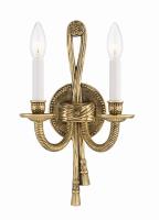 Two Light Wall Sconce by Crystorama - Lexsi Collection, Olde Brass Finish - 650-OB