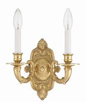 Two Light Wall Sconce by Crystorama - Marlowe Collection, Polished Brass Finish - 642-PB