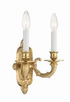 Two Light Wall Sconce by Crystorama - Marlowe Collection, Polished Brass Finish - 642-PB