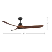 60"Ceiling Fan by Kuzco Lighting - Baylor Collection, Matte Black/Dark Walnut Finish - CF77860-MB/DW