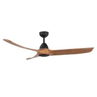 60"Ceiling Fan by Kuzco Lighting - Baylor Collection, Matte Black/Natural Wood Finish - CF77860-MB/NW