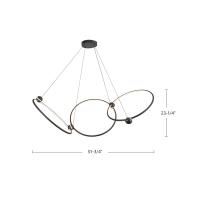 LED Chandelier by Kuzco Lighting - Isho Collection, Black Finish - CH17703-BK