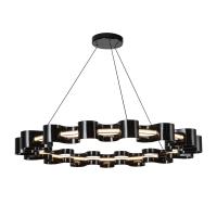 LED Chandelier by Kuzco Lighting - Nami Collection, Glossy Black Finish - CH18035-GBK
