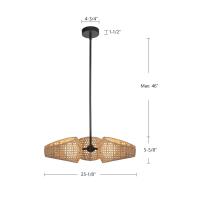 LED Chandelier by Kuzco Lighting - Lanai Collection, Black/Opal Glass Finish - CH20625-BK/OP