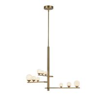 LED Chandelier by Kuzco Lighting - Cypress Collection, Brushed Gold/Opal Glass Finish - CH55524-BG/OP