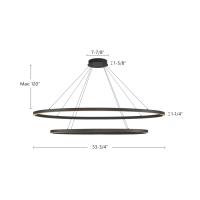 LED Chandelier by Kuzco Lighting - Ovale Collection, Black Finish - CH79253-BK
