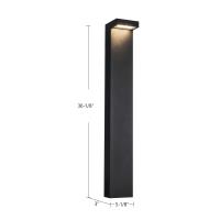 LED Exterior Bollard by Kuzco Lighting - Evans Collection, Black Finish - EB45636-BK-UNV
