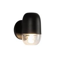 LED Exterior Wall Mount by Kuzco Lighting - Yara Collection, Black/Clear Glass Finish - EW38504-BK/CL