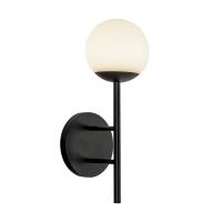 LED Exterior Wall Mount by Kuzco Lighting - Claremont Collection, Black/Opal Glass Finish - EW78513-BK/OP