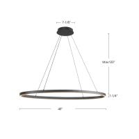 LED Linear Pendant by Kuzco Lighting - Ovale Collection, Black Finish - LP79140-BK